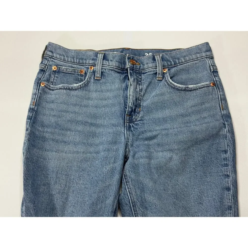 J.Crew‎ Women's Distressed Demi Boot Crop Blue Denim Jeans - Size 30x25*